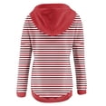 thumbnail image 5 of Xudanell Womens Hoodie Winter Casual Buttons Long Sleeve Drawstring Classic Hooded Sweat Jacket for Cold Weather Red M, 5 of 6