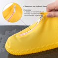 thumbnail image 3 of LAICAIW Couvre-Chaussures Imperméables, Housse de Chaussure en Silicone Réutilisable Antidérapante Durable avec Fermeture Éclair Élastique Protection contre la Pluie pour Hommes Femmes (L (Femmes 7.5-11, Hommes 6.5-10.5), Jaune), 3 of 7