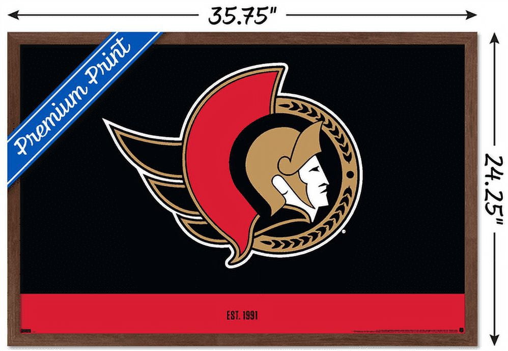 NHL Ottawa Senators - Logo 21 Wall Poster, 22.375" x 34", Framed