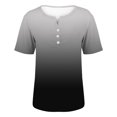 thumbnail image 3 of yunLCZ Casual Tops Discounted Women's Fashion Casual Solid Color Button Short Sleeve Top T Shirt workout form-fitting T-shirts women, 3 of 7