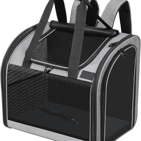 Cat Backpack with Widened Interior Space Upgraded Dog Backpack Carrier with Various Ways to Carry Pet Backpack with Breathable Mesh Pet Travel Carrier with Soft Padded Reinforced Support