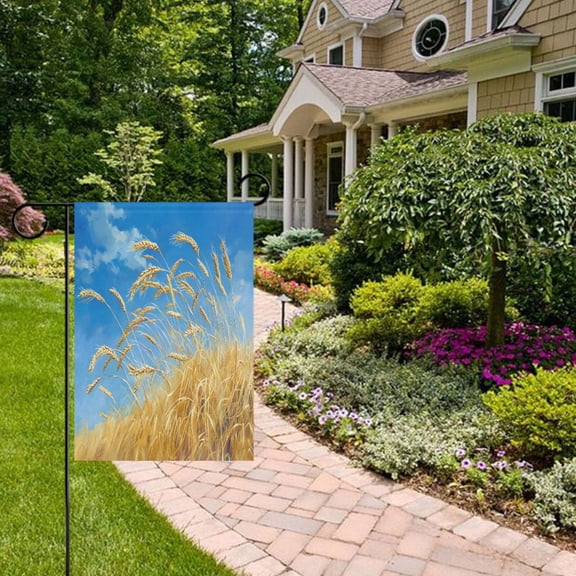 Rice Wheat Harvest Garden Flag Double Sided 12 x 18 Inch Outside Yard Decoration Outdoor Flag