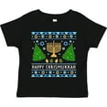 thumbnail image 3 of Inktastic Happy Chrismukkah Sweater Style with Menorah and Trees Boys or Girls Toddler T-Shirt, 3 of 5