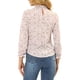 thumbnail image 3 of Blusa floral de manga larga con cuello fruncido y volantes para mujer INSPIRE CHIC en color rosa, 3 of 6