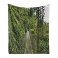 thumbnail image 1 of Central America Soft Flannel Fleece Blanket, Suspended Bridge at Natural Rainforest Park in Costa Rica Natural Landscape, Cozy Plush for Indoor and Outdoor Use, 60" x 80", Multicolor, by Ambesonne, 1 of 6