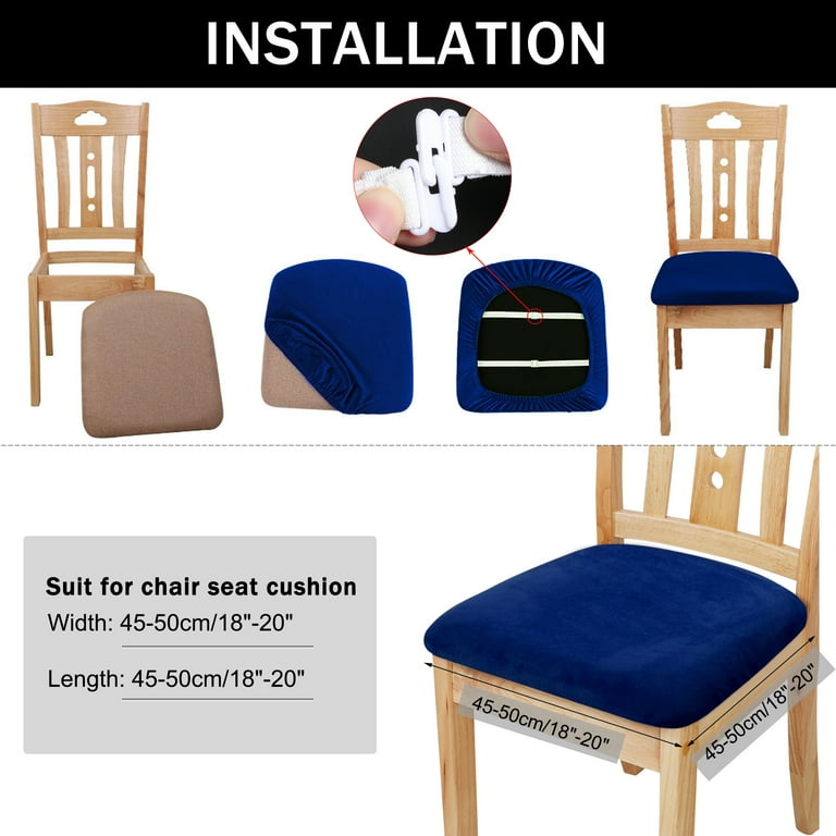 Unique Bargains Velvet Stretchable Chair Seat Cover Cushion Royal