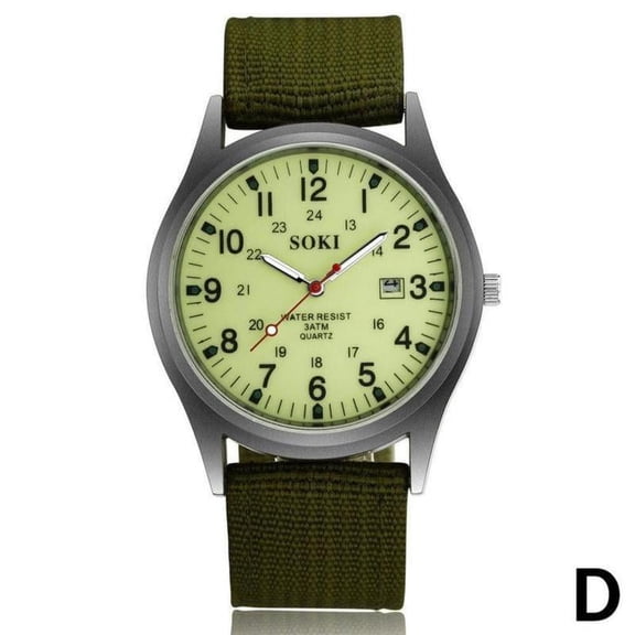 New Army Mens Date Canvas Strap Analog Quartz Watch Sport Gi