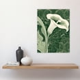 thumbnail image 2 of Single White Cala Lily Flower Art Nouveau Painting Green Organic Decorative Patterns Nature Colourful Bright Floral Modern Artwork Large Wall Art Poster Print Thick Paper 18X24 Inch, 2 of 5