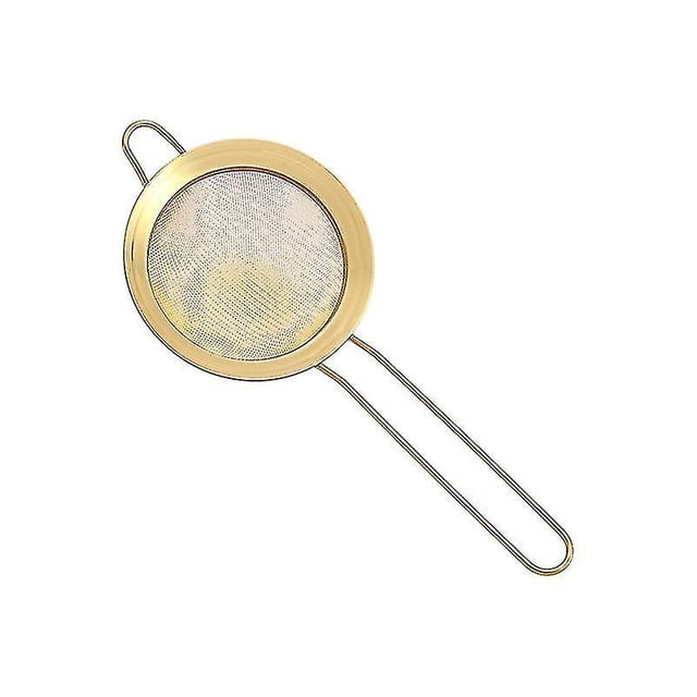 Tamiz Matcha y colador de té suelto - Acero inoxidable de malla fina metálica - Mini tamiz de azúcar glas - Filtro de té - Tamiz Matcha pequeño en oro