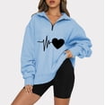 thumbnail image 2 of Moda mujer Casual estampado cuello vuelto manga larga suelta camiseta otoño blusa pulóver Tops Pompotops  FGAJ21925, 2 of 6