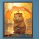 thumbnail image 3 of Kit de pintura por números sobre lienzo, arte al óleo artesanal, imagen de capibara, decoración del hogar, 40x50cm, 3 of 9