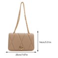 thumbnail image 2 of Bolso de hombro con solapa de PU para mujer, bolso cuadrado de moda, color sólido para viajes al aire libre, 2 of 6