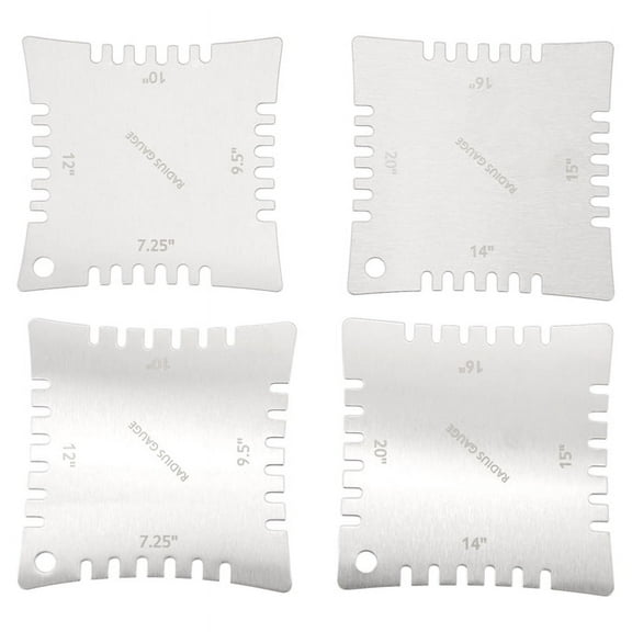 Guitar Notched Radius Gauges for Measuring Fingerboard Radius Pack Of 4pcs Carbon Steel5542