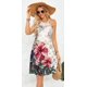 thumbnail image 5 of ZHAOCHENG Vestido informal de verano para mujer, estilo halter, de crochet, con aberturas, corte en A, estilo bohemio, con estampado floral y bolsillos, 5 of 5