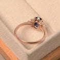 thumbnail image 3 of Lab Sapphire ring, oval cut, September birthstone, rose gold, engagement ring for women, 3 of 4