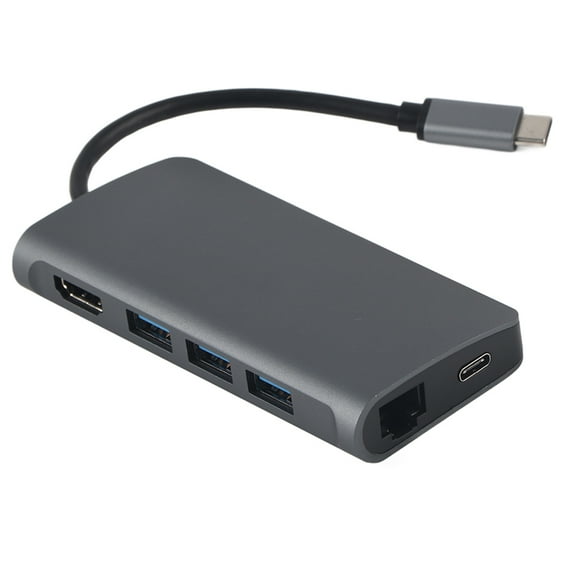 Type C to HDMI Hub RJ45 8 In-1 Multi Function USB C Docking Station for Notebook