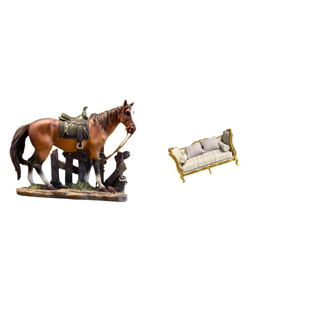 Figura de caballo,Figura coleccionable de caballo en miniatura,sofá de casa de muñecas,Muebles para casa de muñecas,sofá para casa de muñecas,decoración a escala,Accesorios para casas de