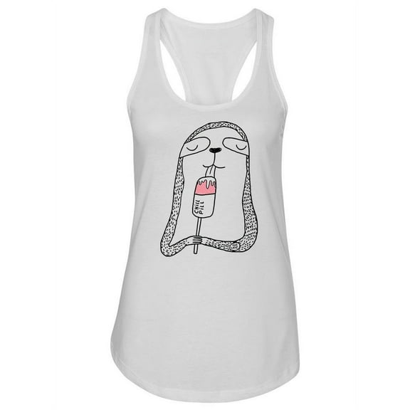 Cute Sloth Eating Ice Cream Tank Women -Image by Shutterstock, Female x-Large
