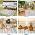 thumbnail image 6 of Hasoo 10' x 20' Orange/Green Outdoor Rug for Patio Decor Waterproof Plastic Straw Modern Geometric Carpet PP Tube Woven Portable Camping Mat for Picnic Balcony, 6 of 6