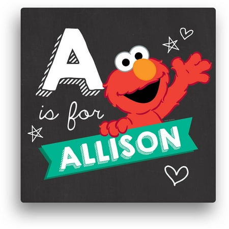Elmo Sesame Street Canvas - Personalized Sesame Street Elmo Heart Chalkboard Canvas Wall Art, 12