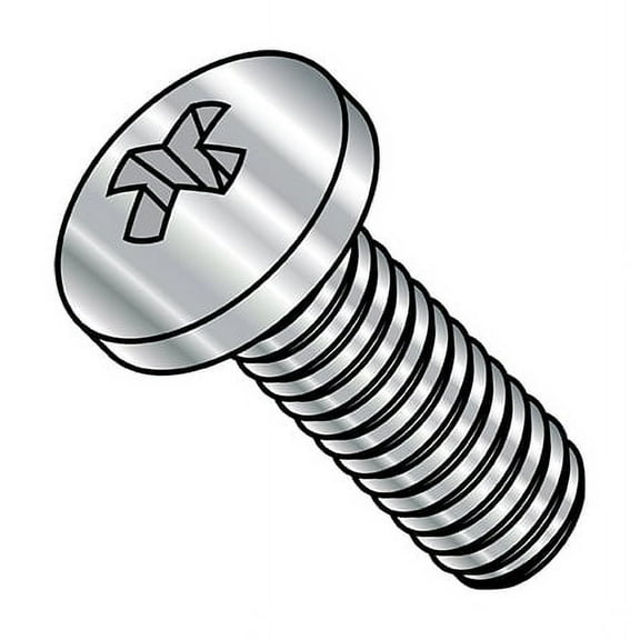 M4-0.70 x 12 mm Phillips Pan Machine Screw, Plain A2 Stainless Steel, 2000 PK