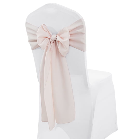 Wedding Linens Inc. (10 pcs) 8" x 108" Polyester Premium(200 GSM) Cotton Chair Sashes for Wedding, Events, Party Décor use - Blush Pink