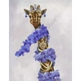 thumbnail image 2 of Fab Funky 12x14 Black Ornate Wood Framed with Double Matting Museum Art Print Titled - Giraffe with Purple Boa, 2 of 4