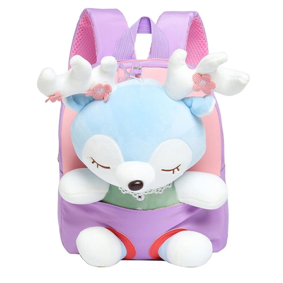 gcong Cute Cartoon Deer Design Backpack Lightweight Toddler Rucksack Stylish Shoulder Bag For Daycare Versatile Toy And Book Purple