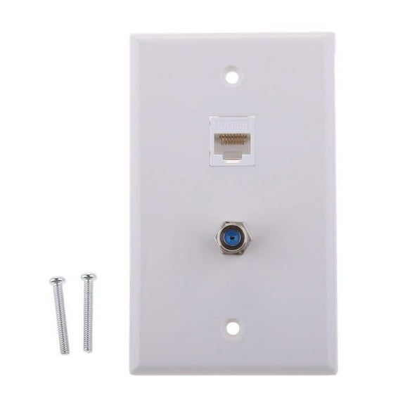 Coax Coaxial F Type Wallplate Jack Socket Outlet