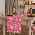 thumbnail image 3 of Valentine's Day Cotton Linen Table Runner for Dining Kitchen, Pink Purple Love Romantic Heart Wedding Outdoor Party Tablerunners Decoration, Dresser Scarf Coffee Tablecloth Runners 13x70 Inches, 3 of 9