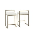 thumbnail image 4 of Crosley Furniture Harlowe Modern Steel Counter Stools, Creme (Set of 2), 4 of 10