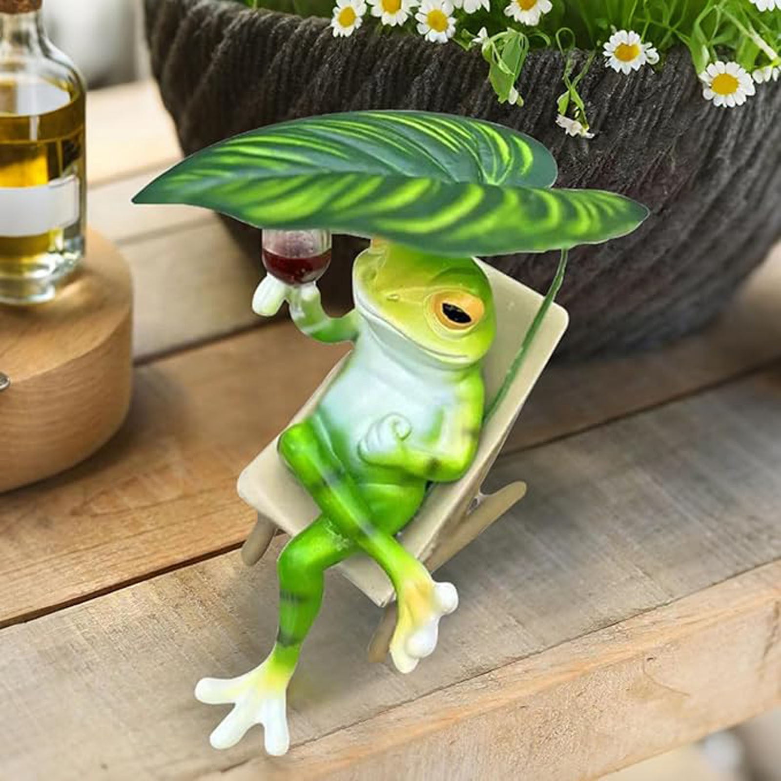 Mini Frog Garden Decor for Outside Miniature Frog Figurines Plant Decorations for Pots, Creative Hanging Planter Decors Tabletop Ornaments for Pots Lawn Outdoor Decor