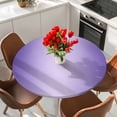 thumbnail image 2 of Ombre Round Fitted Table Cover Violet Purple Gradient Waterproof Table Cloth with Elastic Edge Wipeable Tablecloth for Picnic Camping Party Fits 55"-60" Diameter, 2 of 8