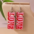 thumbnail image 3 of Eoperou 1 Pair Women Color Contrast Love Letter Print Earrings Pink Series Hook Earrings Romantic Valentine Day Drop Earrings, 3 of 7