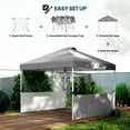 thumbnail image 4 of Outsunny 10' x 10' Pop Up Canopy Tent with 2 Half Sidewalls, Dark Grey, 4 of 10