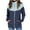 Navy, variant on IROINNID Women's Zip Up Jacket Long Sleeve Contrast Color Hoodie Outwear, Comfy Open Front Outerwear Blouse Jacket Pockets Blouse