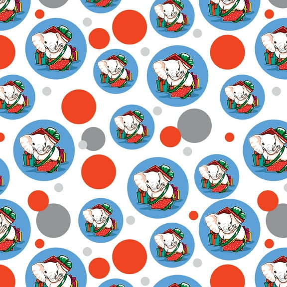 White Elephant In Present Gift Box Holiday Christmas Premium Gift Wrap Wrapping Paper Roll