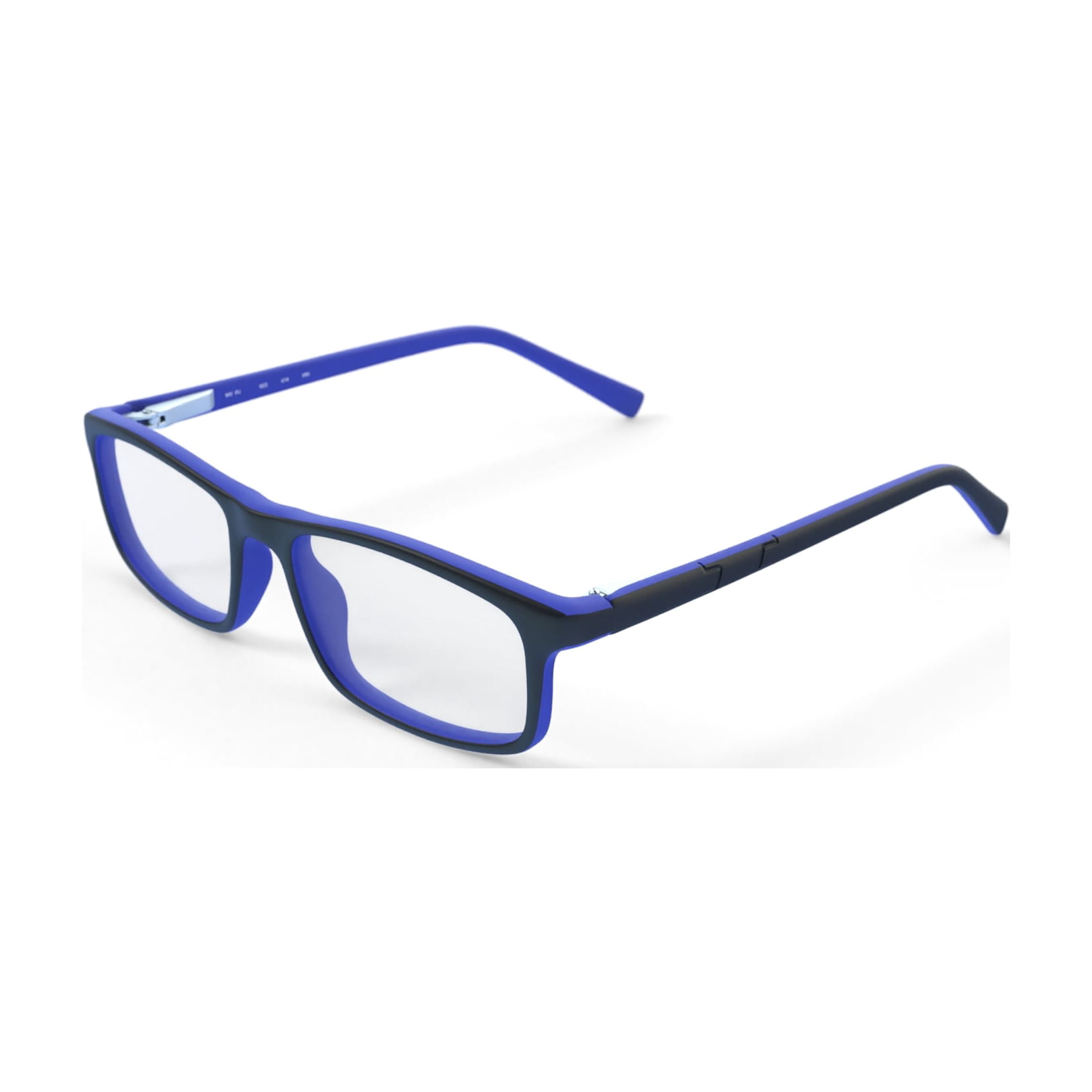 Walmart Youth Rectangular Eyeglass Frames with Case, Matte Black/Matte Blue, 49-16-131