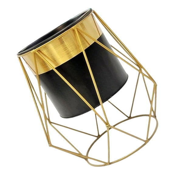 Amosfun Modern Nordic Iron Plant Stand Black Indoor Flower Pot for Office and Living Space