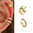 thumbnail image 2 of Gold Plated Clip On Ear Cuff Adjustable Cartilage Earrings Handmade Ear Accessories For Sensitive Ears, 2 of 9