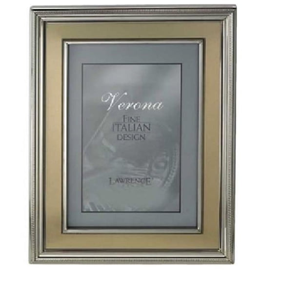 Lawrence Frames Lawrence Frames 4x6 Silver Plated Metal Picture Frame - Brushed Gold Inner Panel