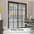 thumbnail image 4 of 45x300cm Reeded Glass Window Film, Window Privacy Film, Frosted Window Vinyl, 3D Decorative Window Decals Non Adhesive for Bathroom Living Room, 4 of 5