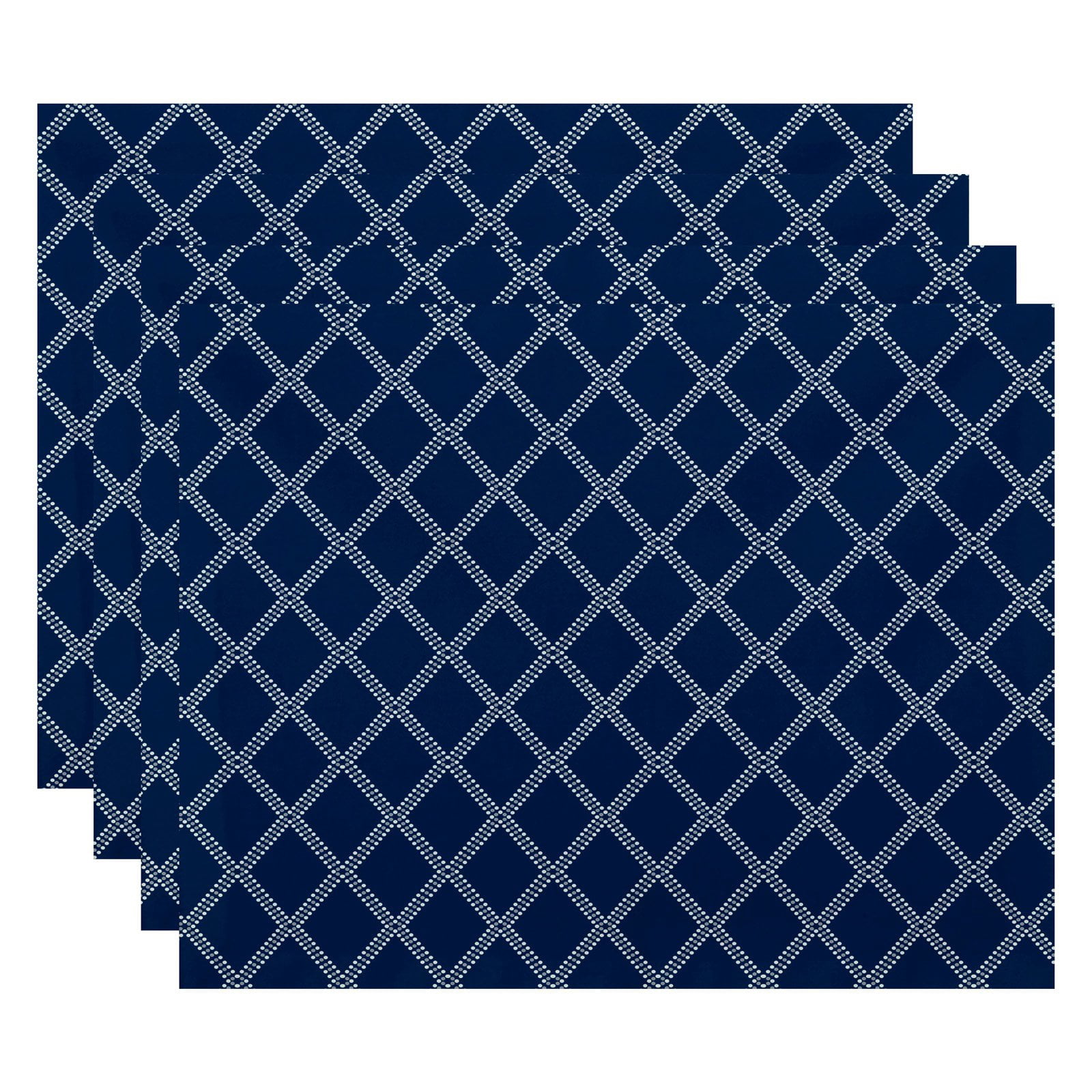 Simply Daisy 18" x 14" Diamond Dots Geometric Print Placemats, Set of 4