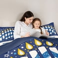 thumbnail image 5 of Feelyou Child Happy Hanukkah Full Size Comforter Sets, Cartoon David Star Bedding Comforter Set, Western Farmhouse Holiday Reversible Bedding Sets, Ultra Soft Bedroom Decor, 3 Pieces, 5 of 8