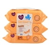Parent's Choice Sweet Orange Burst Baby Wipes, 3 Pack, 240 Sheets