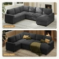 thumbnail image 4 of Neche Sectional Sofa with Storage Seat U Shaped Couch with Reversible Chaise Convertible Sectional Couches for Living Room, Gray, 4 of 13