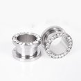 thumbnail image 6 of Jiaroswwei 1Pair Rhinestone Stainless Piercing Ear Tunnels Plugs Gauges Ear Stretching Kits, 6 of 7