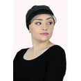 thumbnail image 3 of Chemo Hats for Women Cancer Headwear Headcoverings Soft Cotton Cute Baseball Caps (Ebony and Ivory), 3 of 4