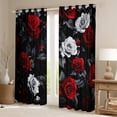 thumbnail image 2 of Homewish Chic Floral Rose Black Out Curtains For Girls Boys,Black Red White Curtains Pack of 2 (42x63 Each),Romantic Flowers Bedroom Curtains,Super Cozy Room Decor, 2 of 6