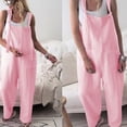thumbnail image 6 of Autumn Women Casual Loose Overalls Sleeveless Straps Baggy Jumpsuit Wide Leg Vintage Romper Playsuit, 6 of 8